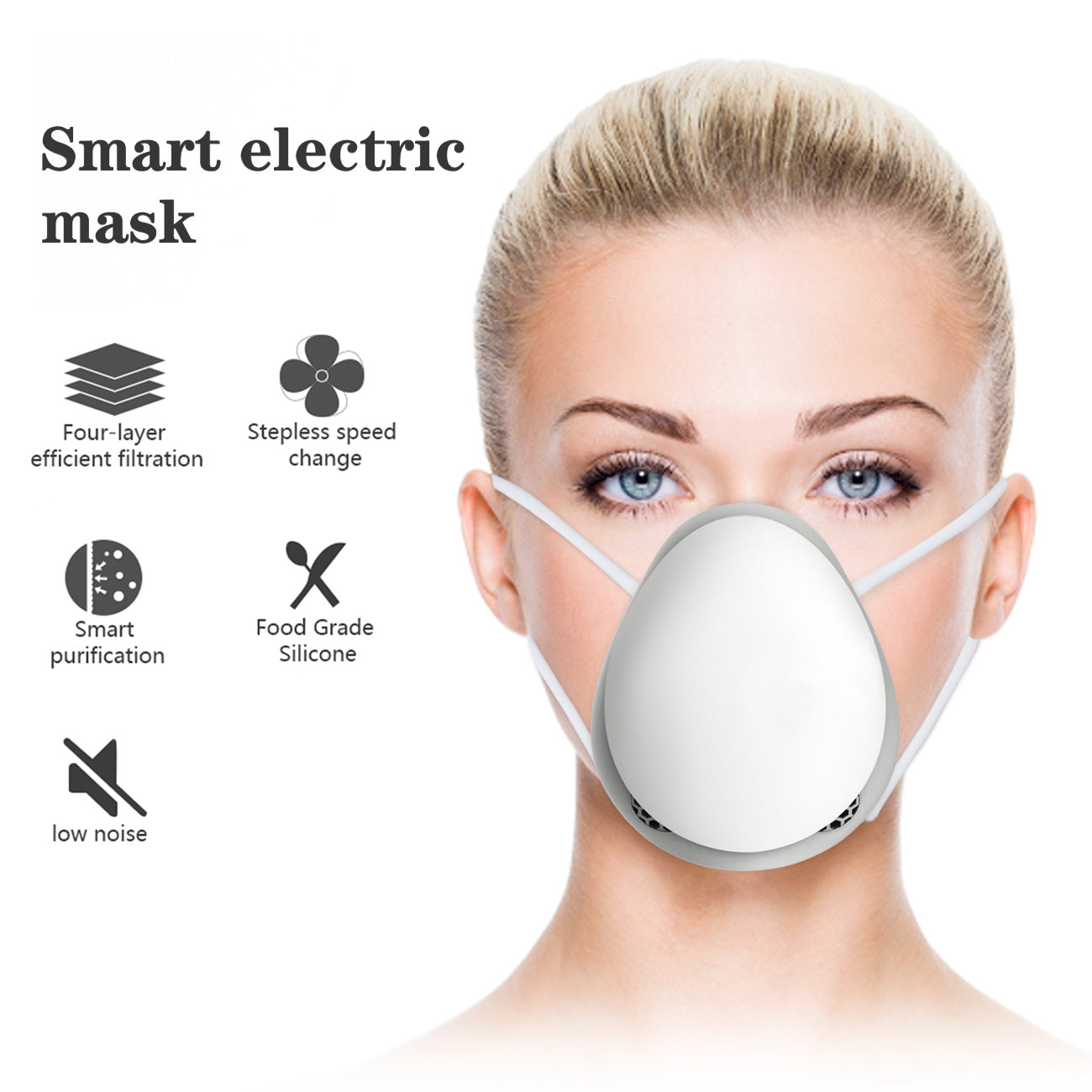 Smart Electric Mask with 4-Layer efficient filtration - Durable & Reliable