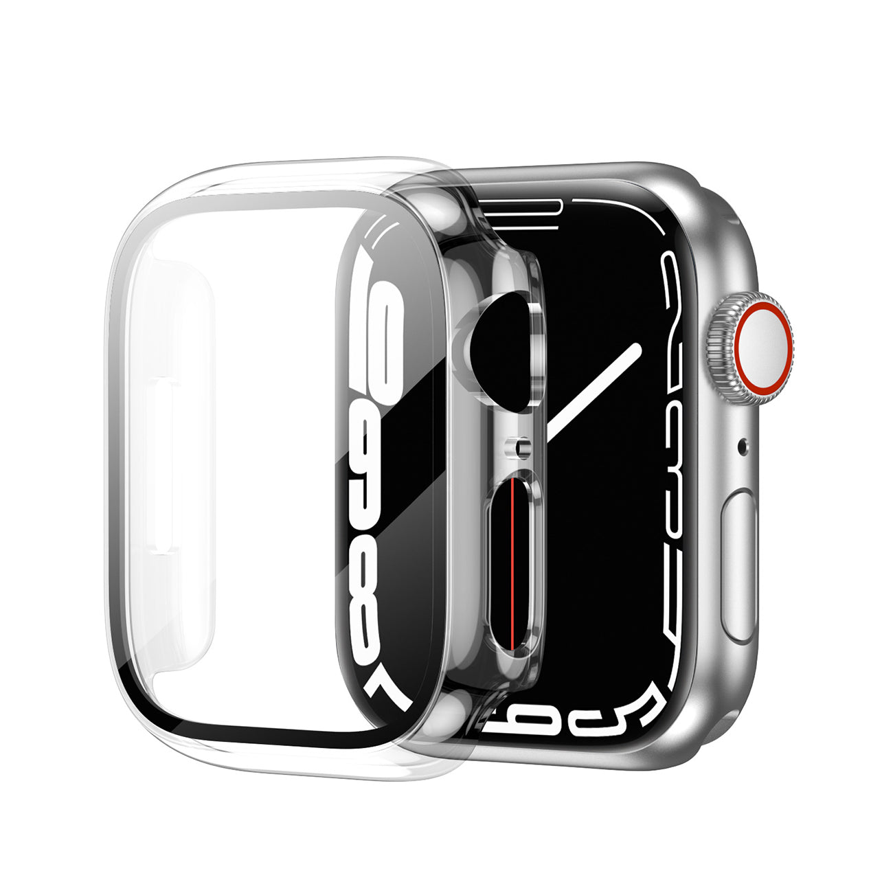 Full Cover tempered glass screen protector with pc case for Apple Watch 41mm In Clear - Crystal Clear & Reliable