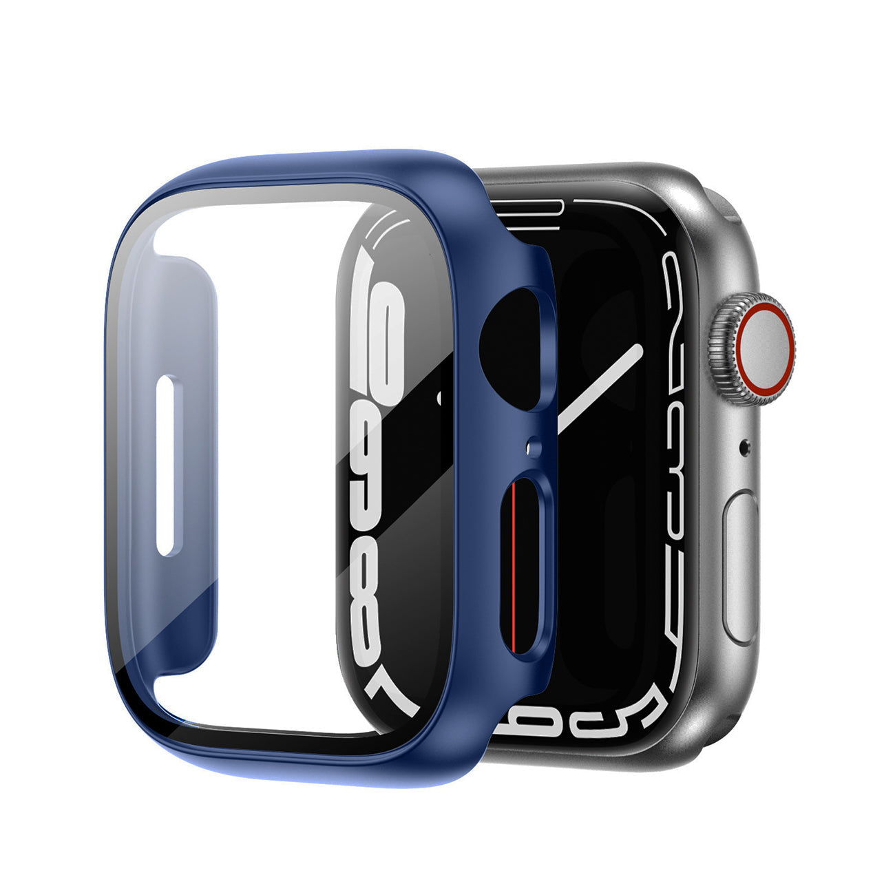 Full Cover tempered glass screen protector with pc case for Apple Watch 41 mm In Navy - Ultra-Slim & Reliable