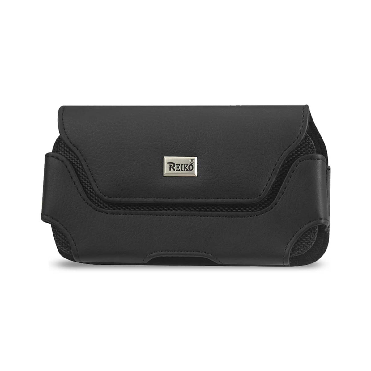 HORIZONTAL LEATHER POUCH WITH MAGNETIC CLOSURE IN BLACK (6.4X3.5X0.7 Inches) - Premium & Reliable