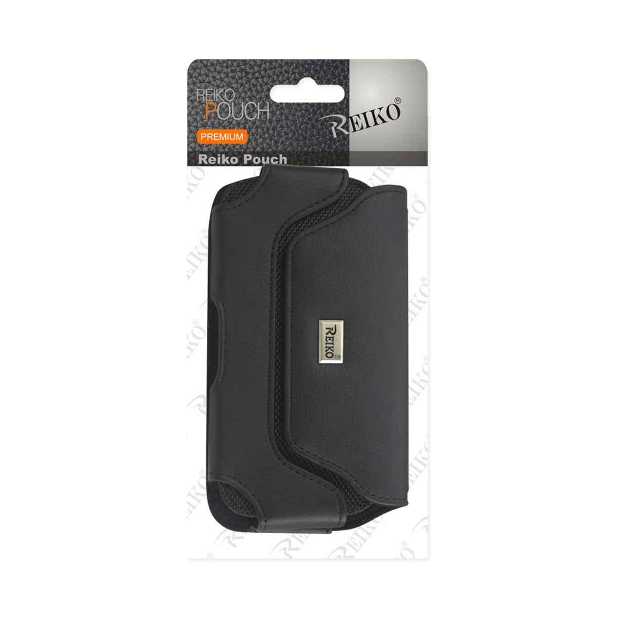 HORIZONTAL LEATHER POUCH WITH MAGNETIC CLOSURE IN BLACK (7.0X3.9X0.7 Inches) - Durable & Reliable