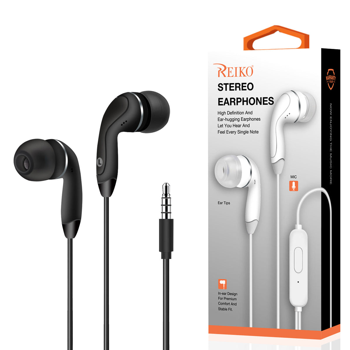 IN-EAR HEADPHONES WITH MIC IN BLACK - Crystal Clear & Reliable