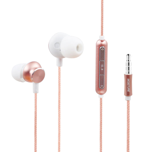 Bass Earphones with Monibearing Mic In Rose Gold-HS77RG - Heavy Duty & Reliable