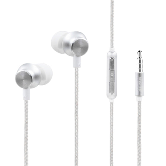 Bass Earphones with Monibearing Mic In Silver-HS77SL - Crystal Clear & Reliable