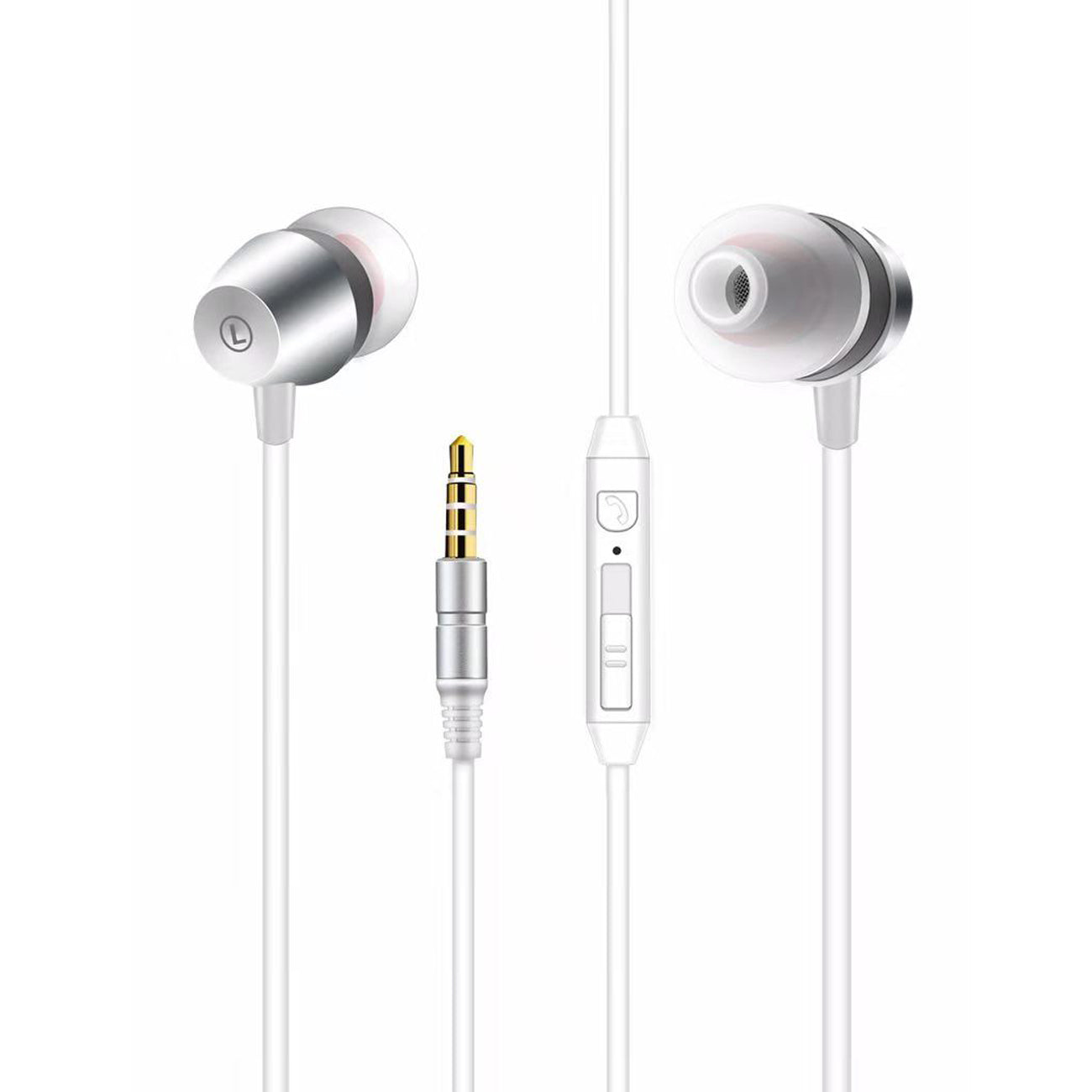 High Quality Sound Universal In-ear Earphones In Silver-HSH11SL - Ultra-Slim & Reliable
