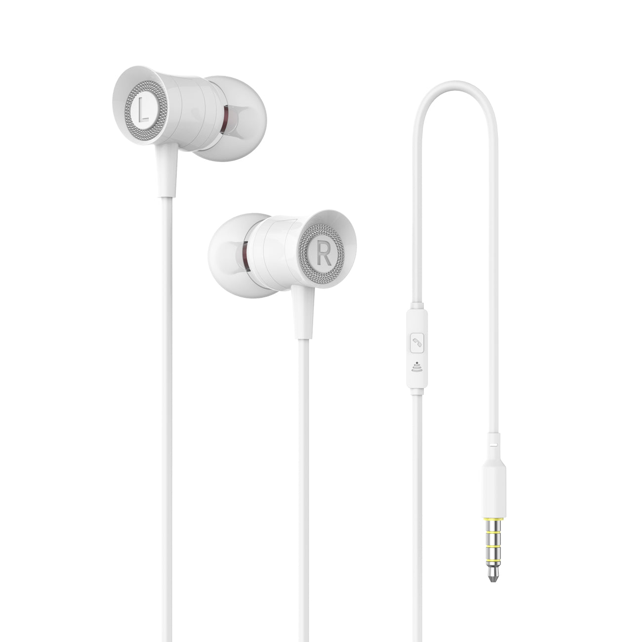Moisture MT-H215 Earphones In White - Shockproof & Reliable