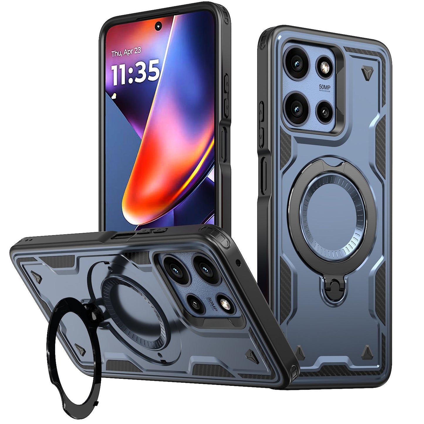360¡ã Rotating Magnetic Versatile Stand Gray Compatible with Motorola Moto G Stylus 5G 2025 - Ultra-Slim & Reliable
