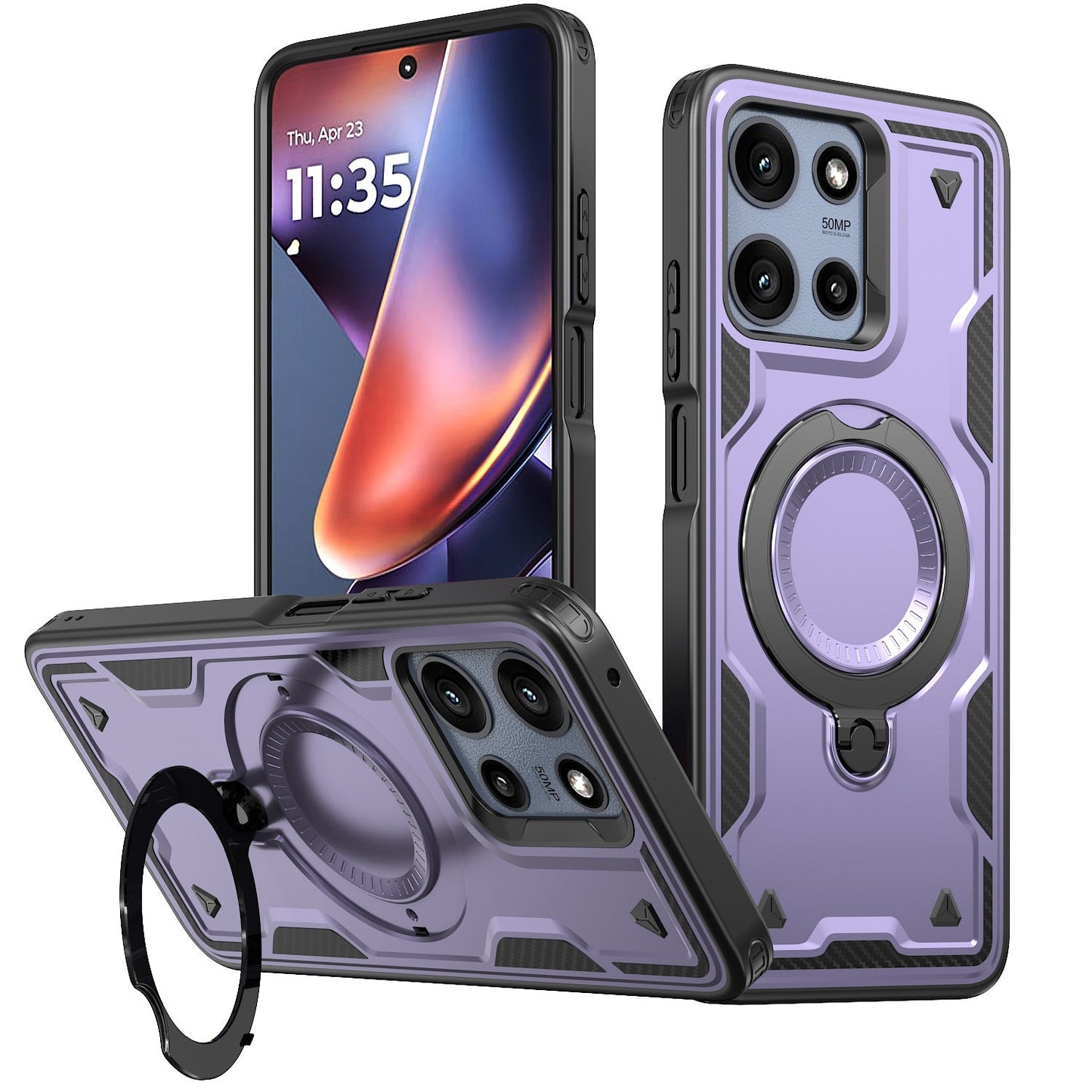 360¡ã Rotating Magnetic Versatile Stand Gray Compatible with Motorola Moto G Stylus 5G 2025 - Ultra-Slim & Reliable