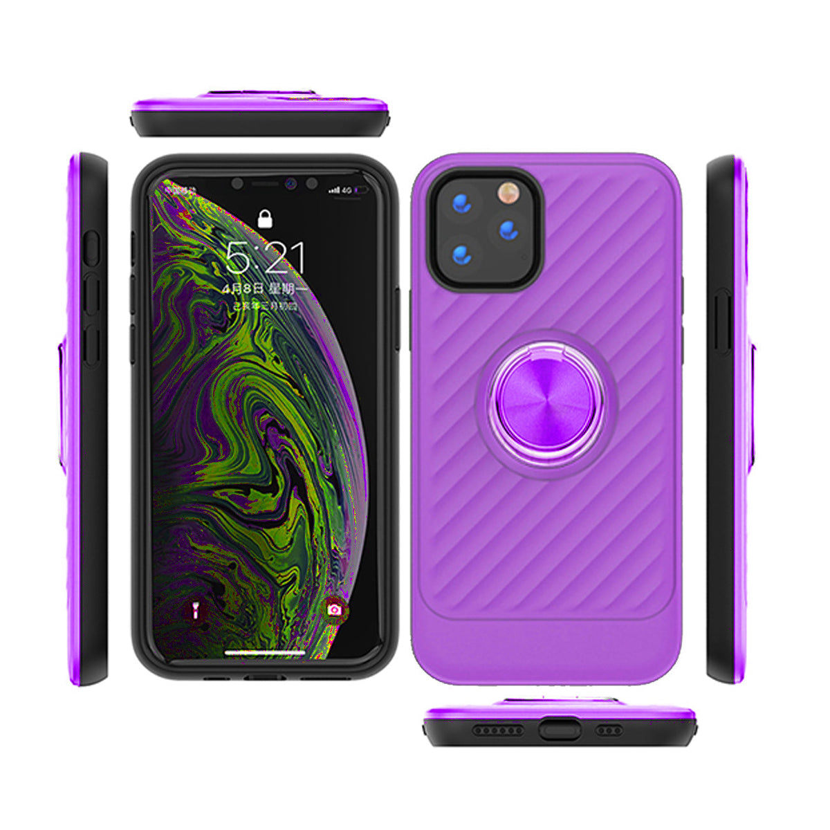IPHONE 11 PRO Compatible APPLE IPHONE 11 PRO Case with Ring Holder In Purple - Premium Protection by