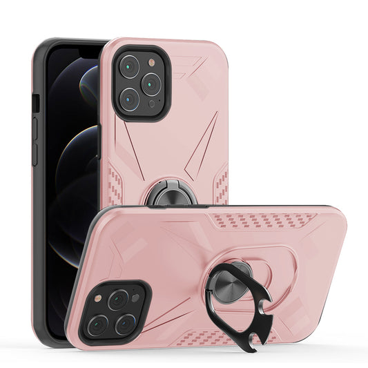 IPHONE 12 PRO Compatible APPLE IPHONE 12 PRO MAX Case with Ring Holder In Rose Gold - Durable Protection by