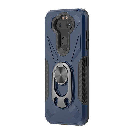Phone Case with Ring Holder LG ARISTO 5 In Blue - Crystal Clear & Reliable