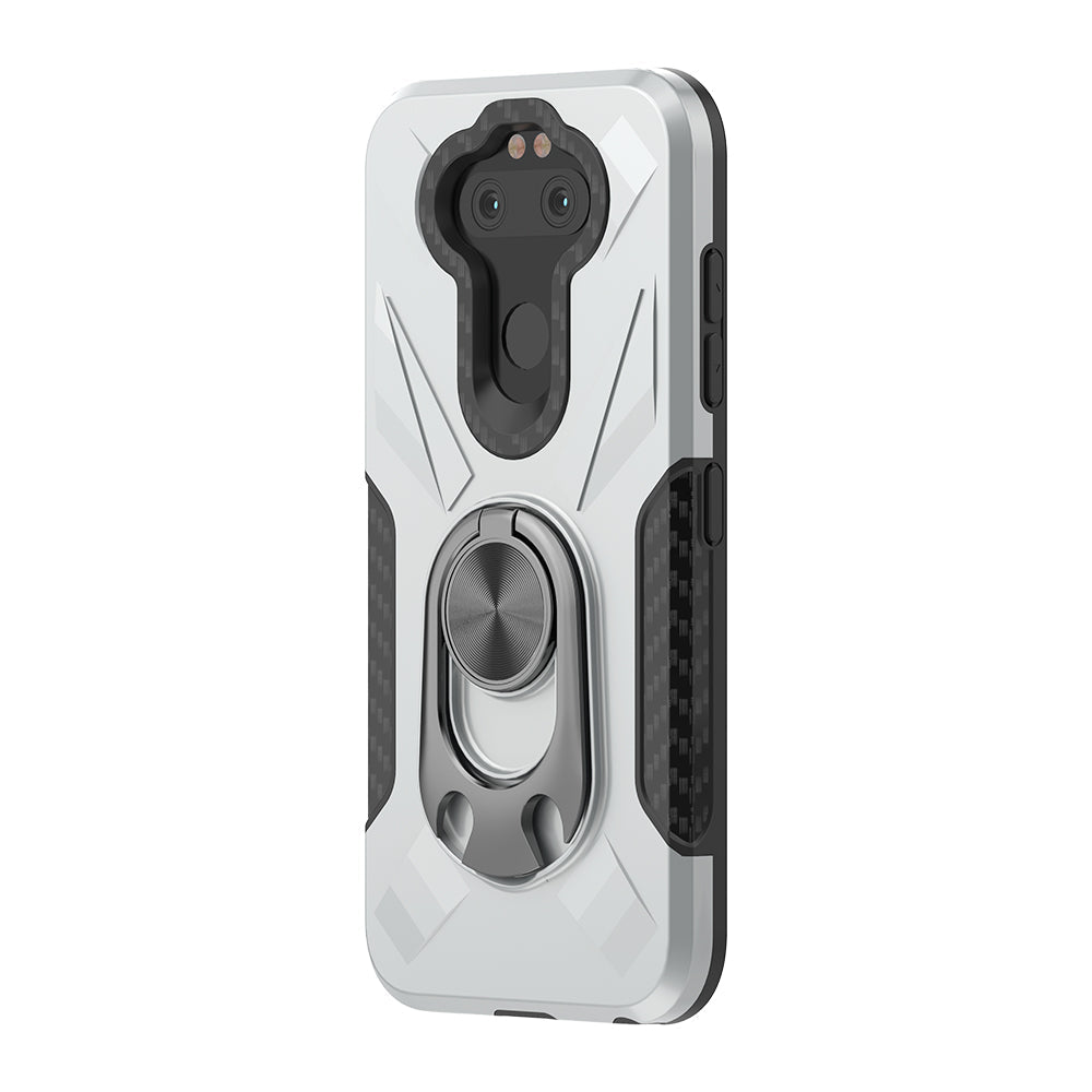 Phone Case with Ring Holder LG ARISTO 5 In Silver - Durable & Reliable