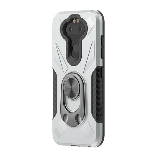 Phone Case with Ring Holder LG ARISTO 5 In Silver - Durable & Reliable