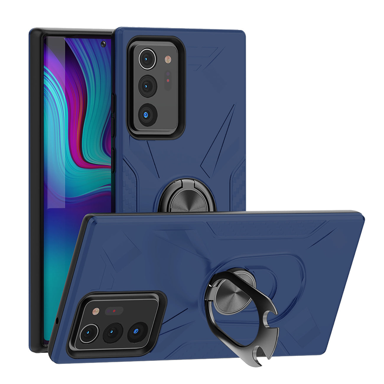 Phone Case with Ring Holder SAMSUNG GALAXY NOTE 20 ULTRA In Blue - Durable & Reliable