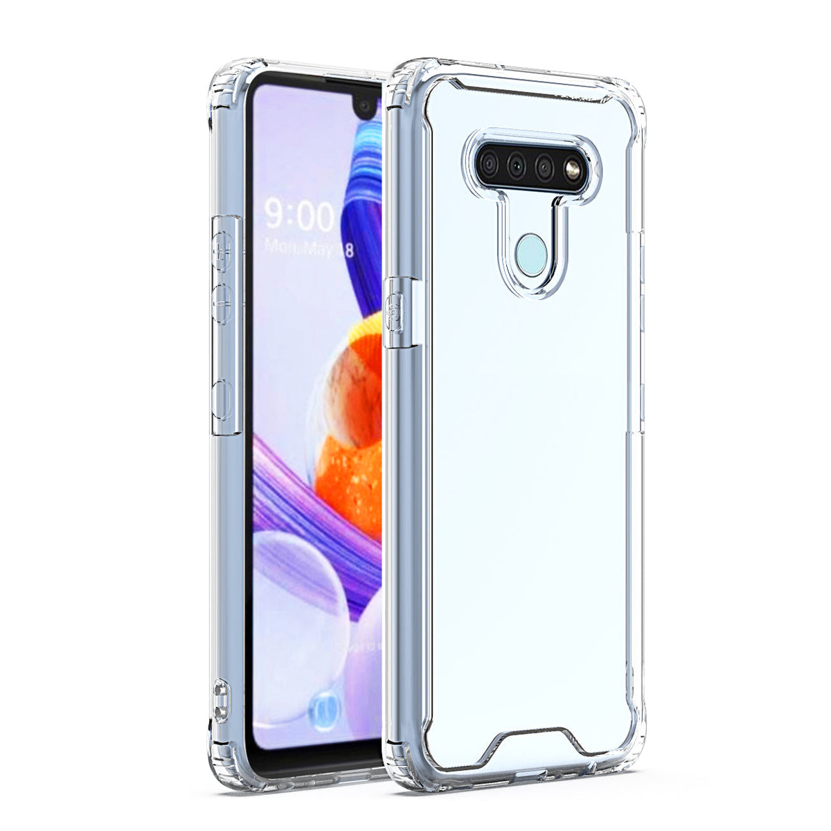 LG K51 High quality TPU Bumper and Clarity PC Case In Clear - Ultra-Slim & Reliable