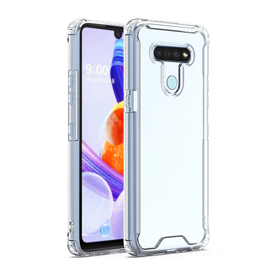 LG K51 High quality TPU Bumper and Clarity PC Case In Clear - Ultra-Slim & Reliable