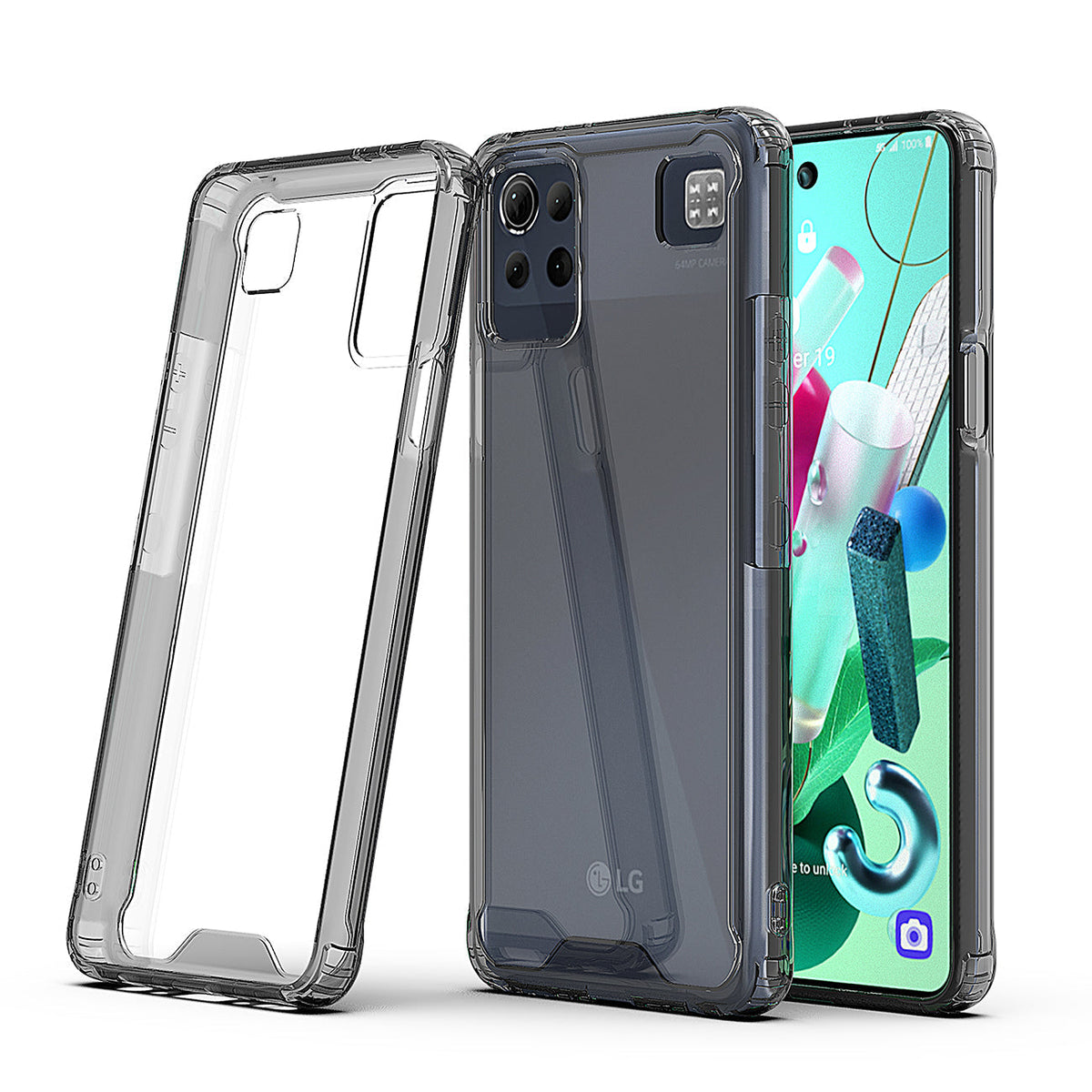 High Quality 2X Clean PC and TPU Bumper Case In Black For LG-K92 5G - Premium & Reliable