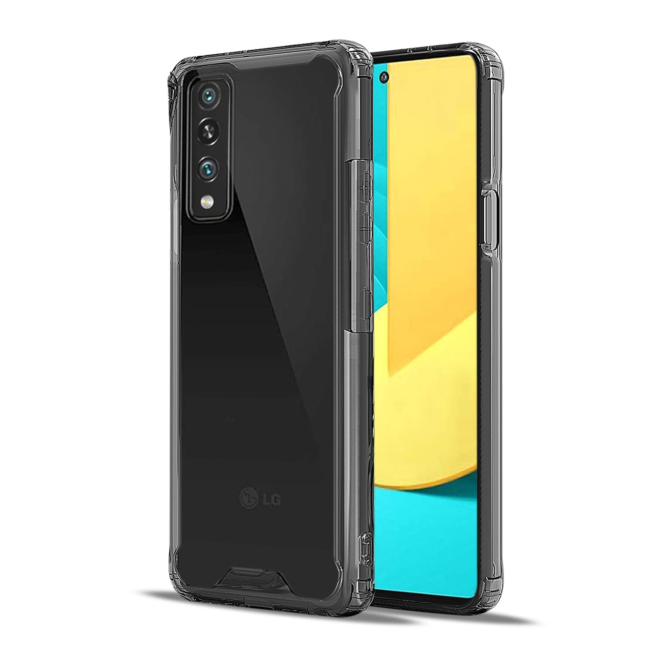 High Quality 2X Clean PC and TPU Bumper Case In Black For LG Stylo7 5G - Durable & Reliable