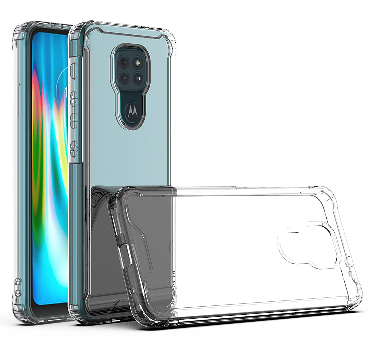 Moto E7 Plus/G9/G9 Play High quality TPU Bumper and Clarity PC Case In Clear - Durable & Reliable