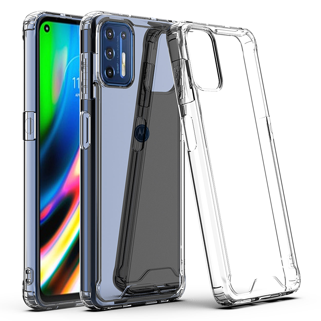 Moto G9 Plus High quality TPU Bumper and Clarity PC Case In Clear - Premium & Reliable