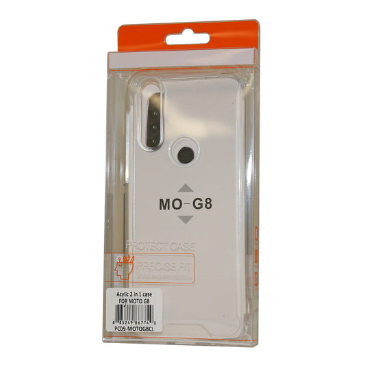 MOTOROLA G8 High quality Tpu Bumper and Clarity PC Case In Clear - Shockproof & Reliable
