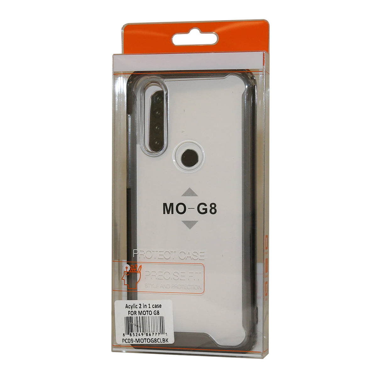 MOTOROLA G8 High quality Tpu Bumper and Clarity PC Case In Black - Shockproof & Reliable