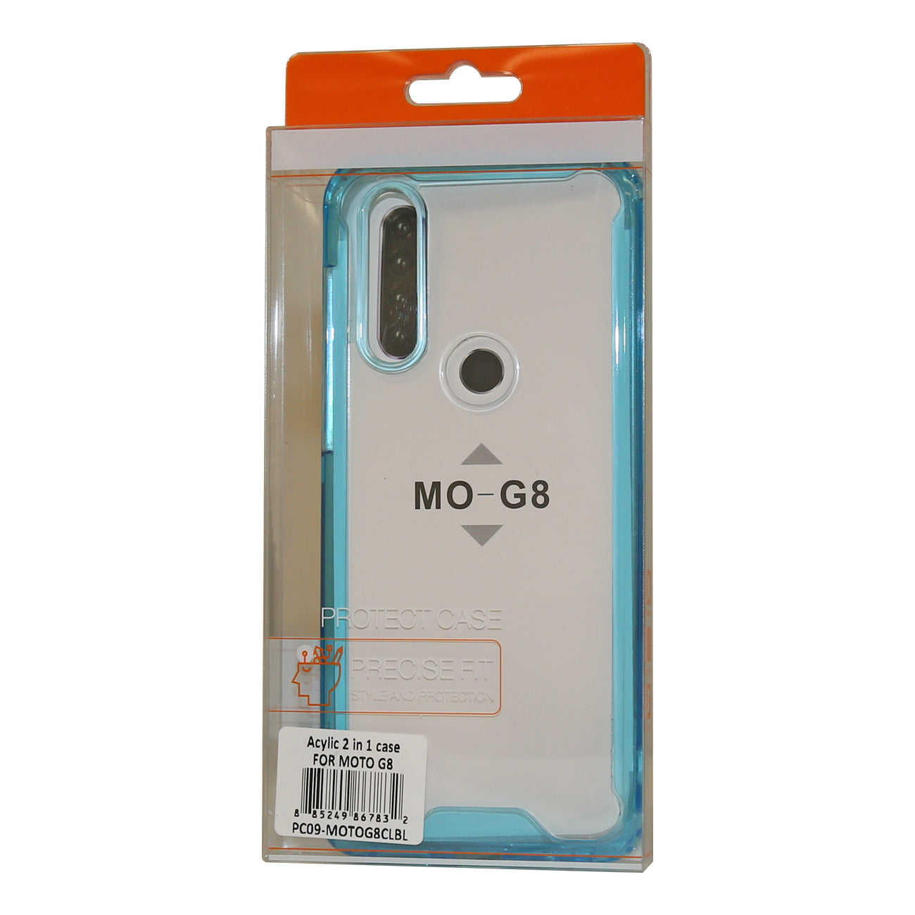MOTOROLA G8 High quality Tpu Bumper and Clarity PC Case In Blue - Ultra-Slim & Reliable