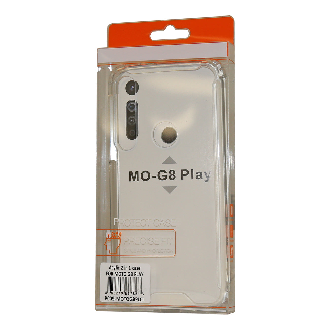MOTOROLA G8 PLAY High quality Tpu Bumper and Clarity PC Case In Clear - Ultra-Slim & Reliable