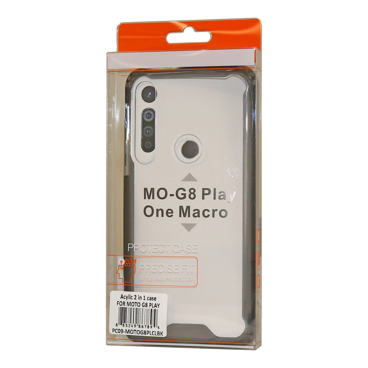 MOTOROLA G8 PLAY High quality Tpu Bumper and Clarity PC Case In Black - Shockproof & Reliable