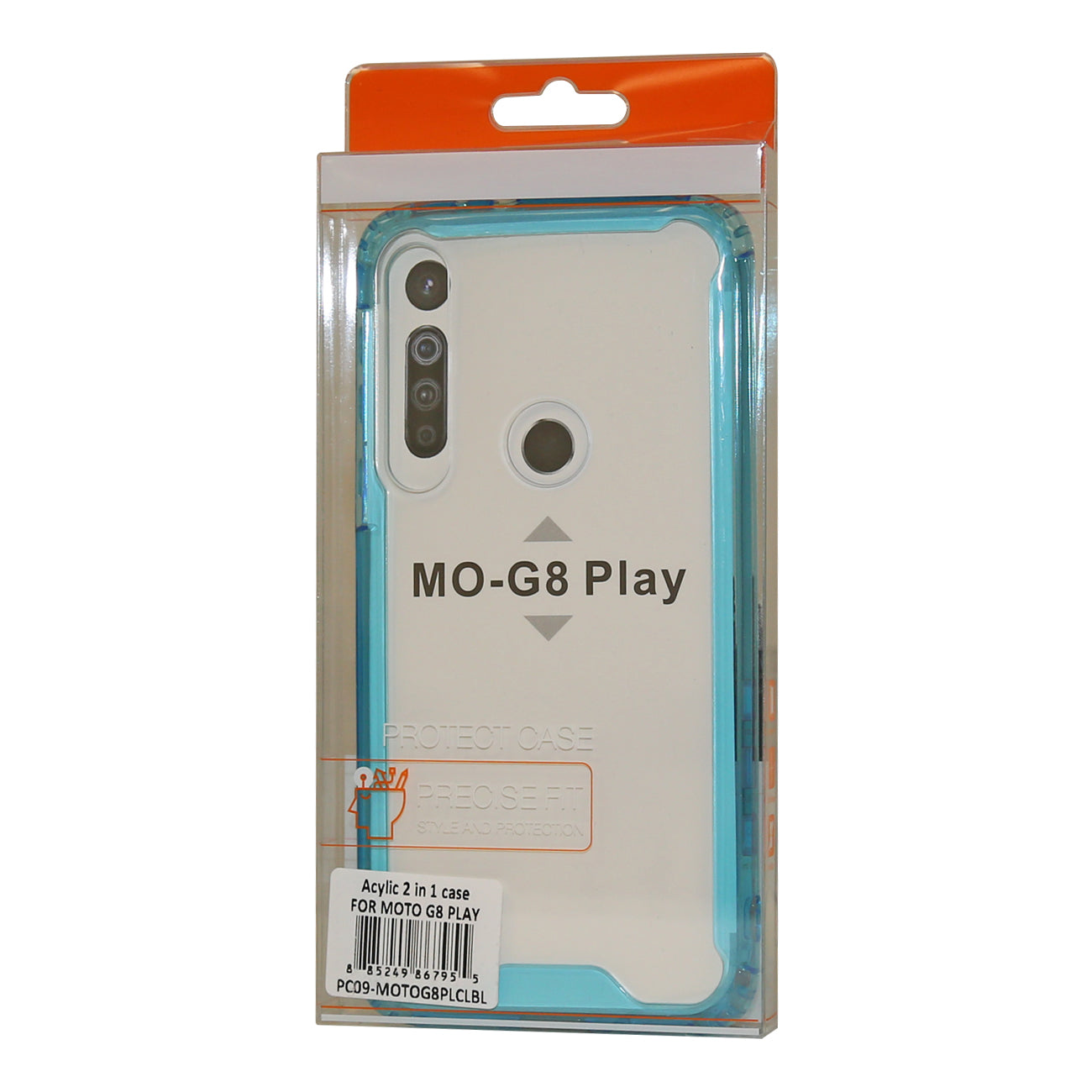 MOTOROLA G8 PLAY High quality Tpu Bumper and Clarity PC Case In Blue - Durable & Reliable