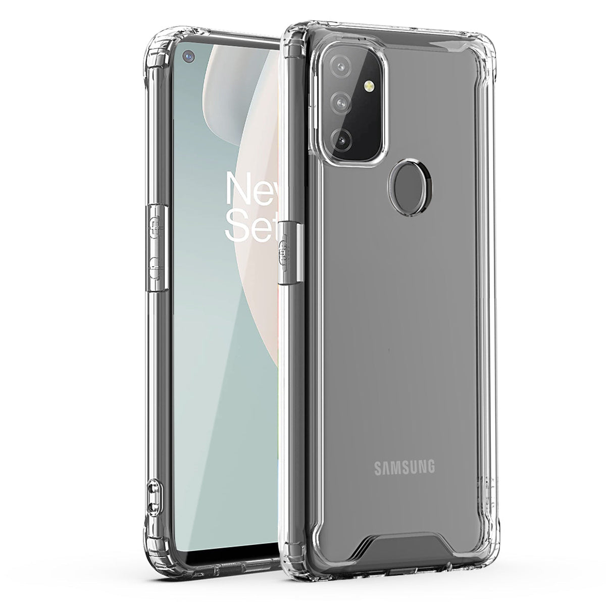 High Quality 2X Clean PC and TPU Bumper Case In Clear For ONEPLUS NORD N100 - Crystal Clear & Reliable