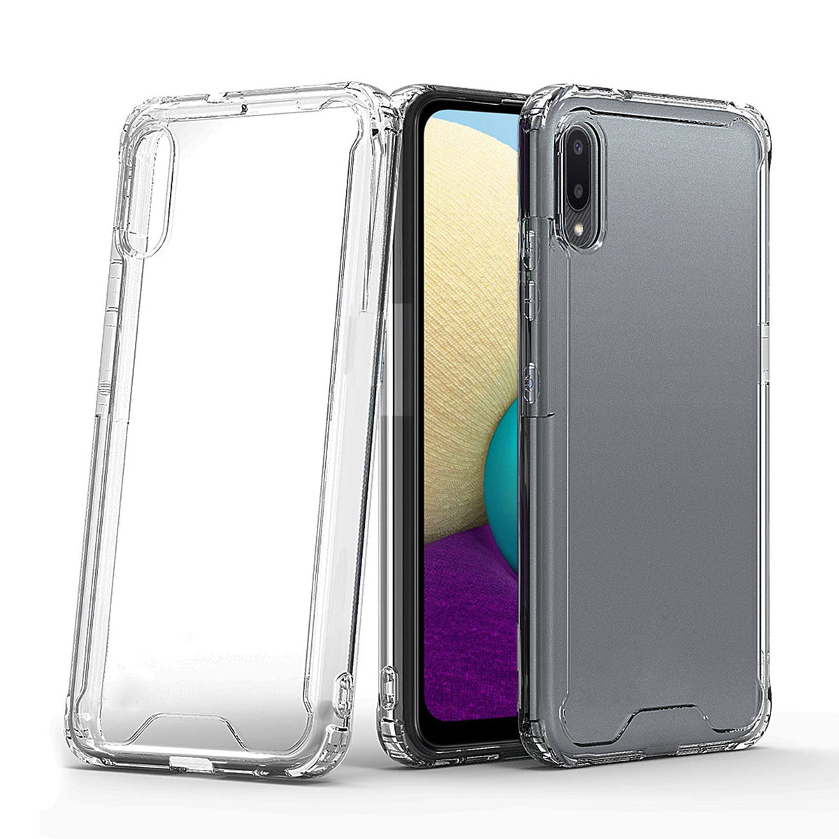 High Quality 2X Clean PC and TPU Bumper Case In Clear For Samsung Galaxy A20 /M02 - Premium & Reliable