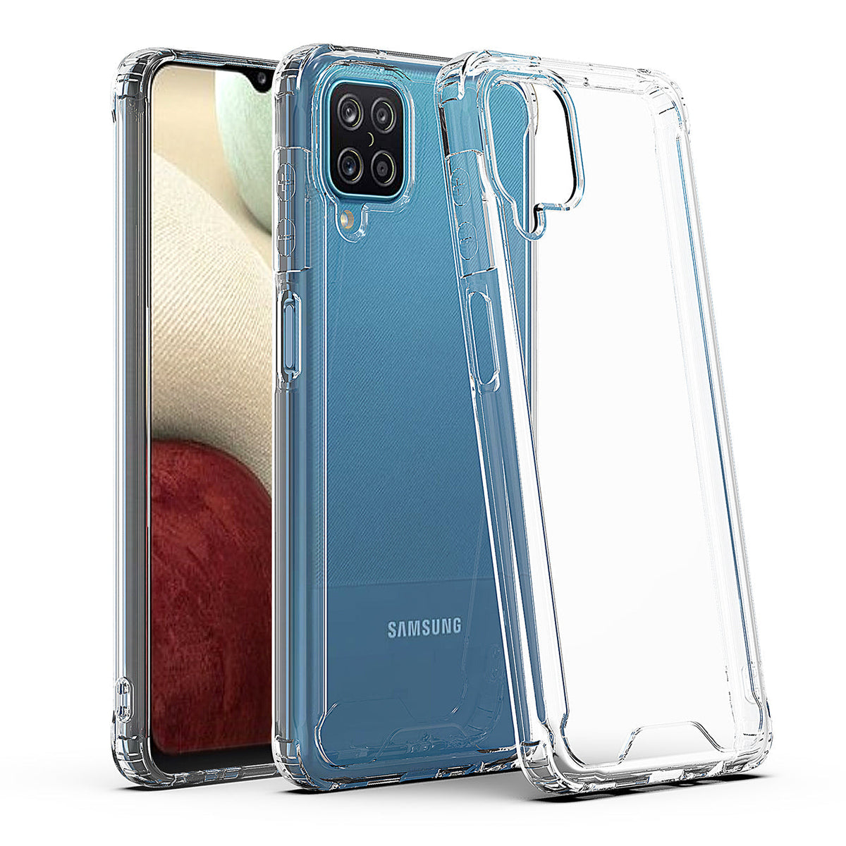 High Quality 2X Clean PC and TPU Bumper Case In Clear For Samsung Galaxy A12 5G - Shockproof & Reliable