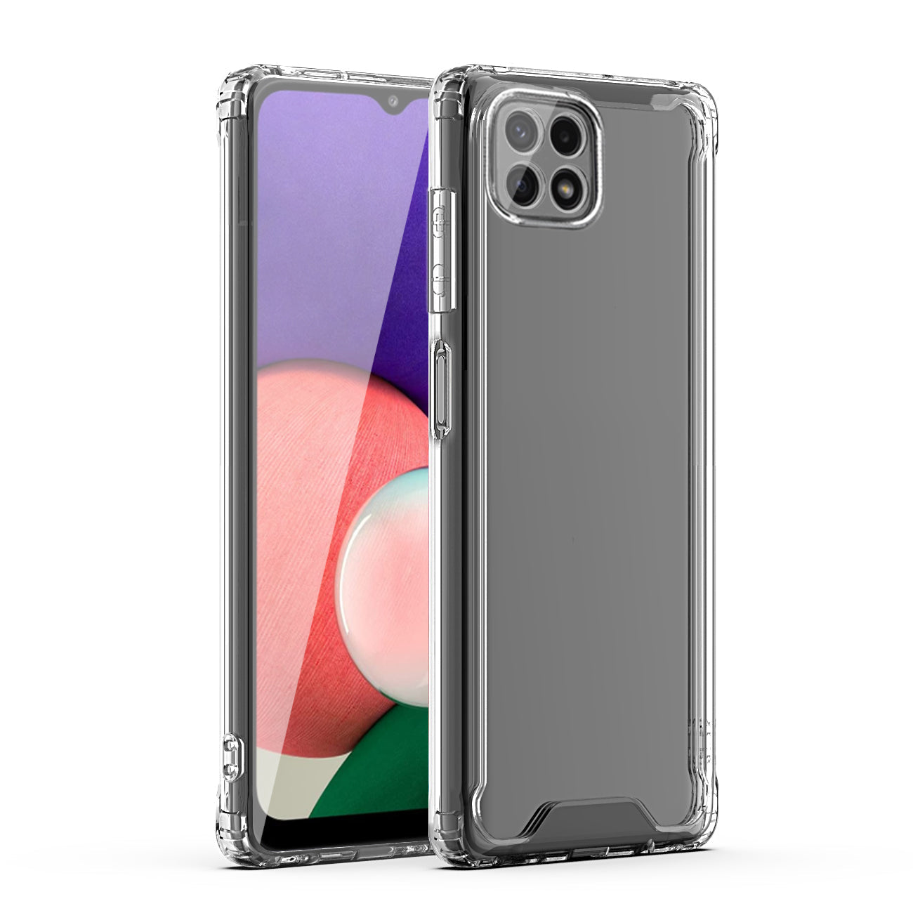 High Quality 2X Clean PC and TPU Bumper Case In Clear For Samsung Galaxy A22 5G - Crystal Clear & Reliable