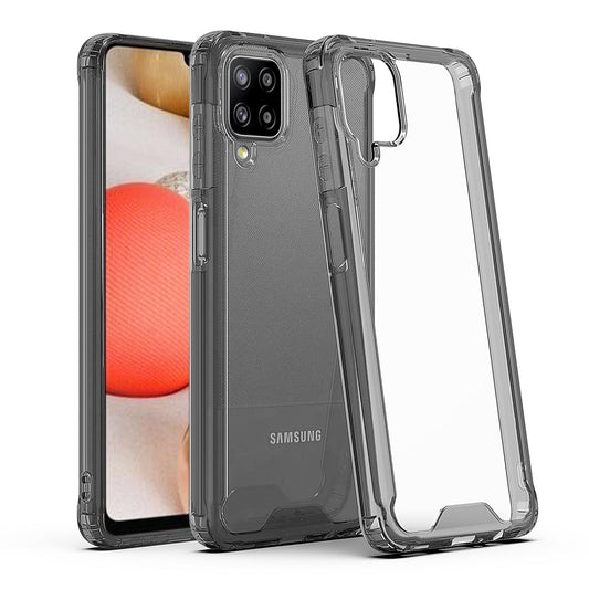 High Quality 2X Clean PC and TPU Bumper Case In Black For Samsung Galaxy A42 5G - Heavy Duty & Reliable