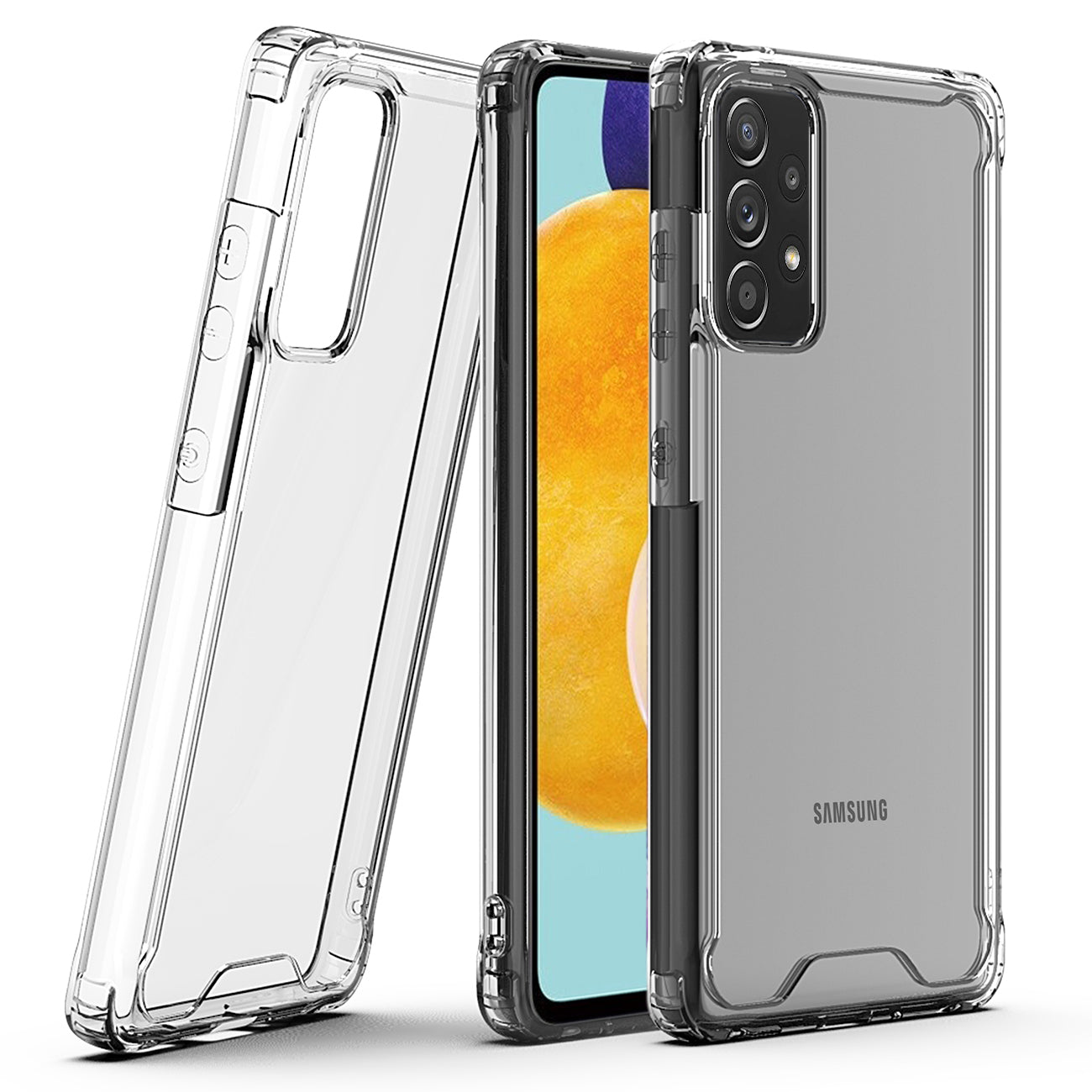 High Quality 2X Clean PC and TPU Bumper Case In Clear For Samsung Galaxy A52 5G - Heavy Duty & Reliable