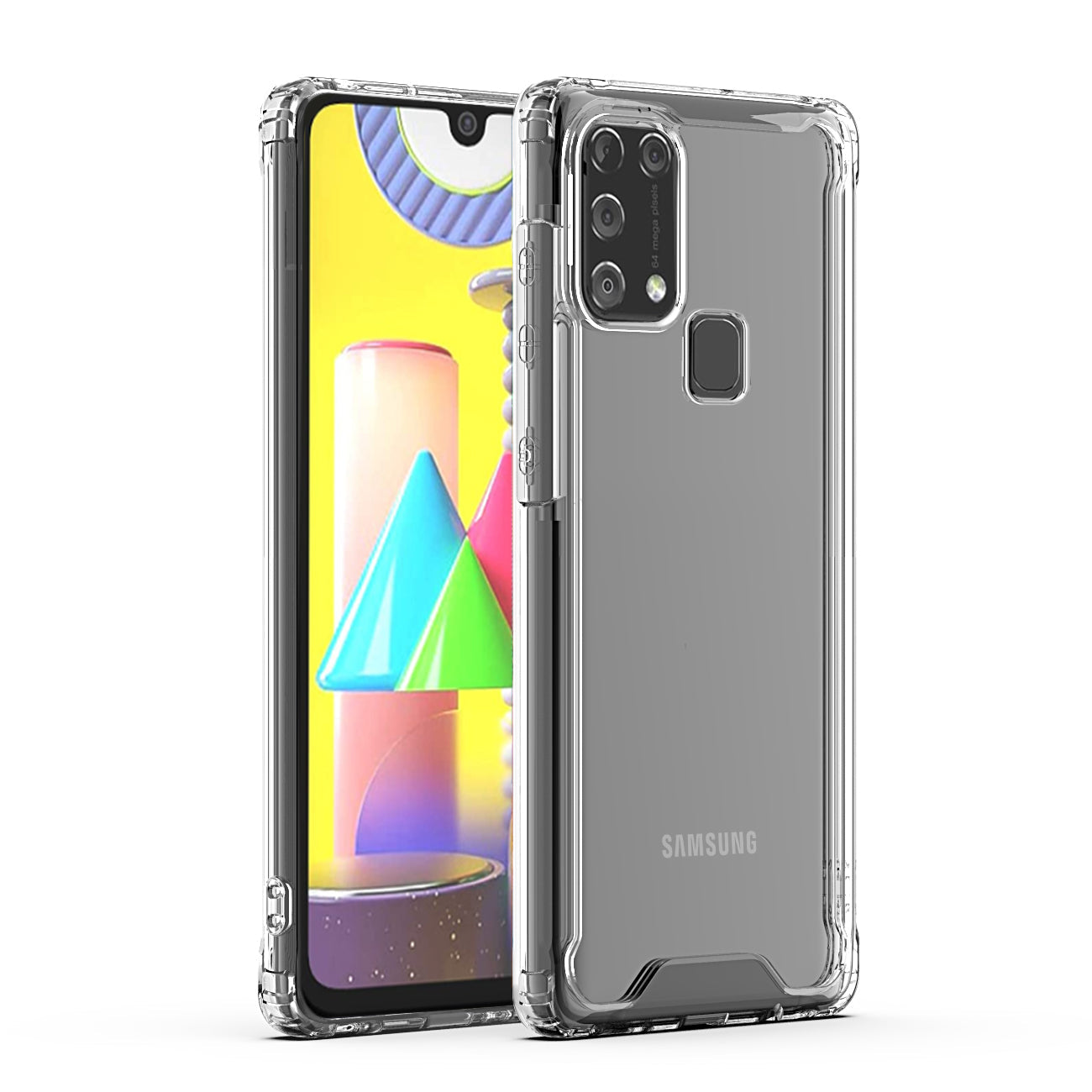High Quality 2X Clean PC and TPU Bumper Case In Clear For Samsung Galaxy M31 - Shockproof & Reliable