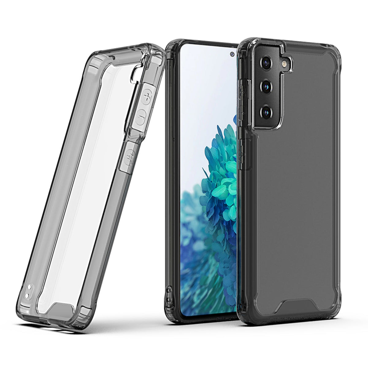 High quality TPU Bumper and Clarity PC Case For SAMSUNG GALAXY S21/S30 PLUS In Black - Heavy Duty & Reliable