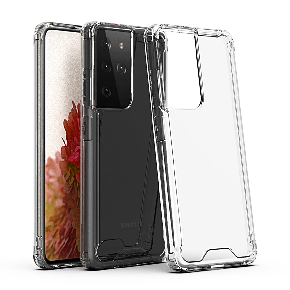 High quality TPU Bumper and Clarity PC Case For SAMSUNG GALAXY S21/S30 ULTRA In Clear - Crystal Clear & Reliable