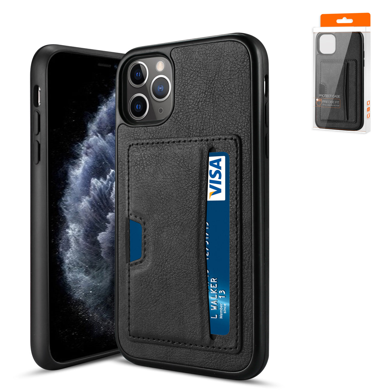 IPHONE 11 PRO Compatible APPLE IPHONE 11 PRO Card Pocket Case In Black - Ultra-Slim Protection by