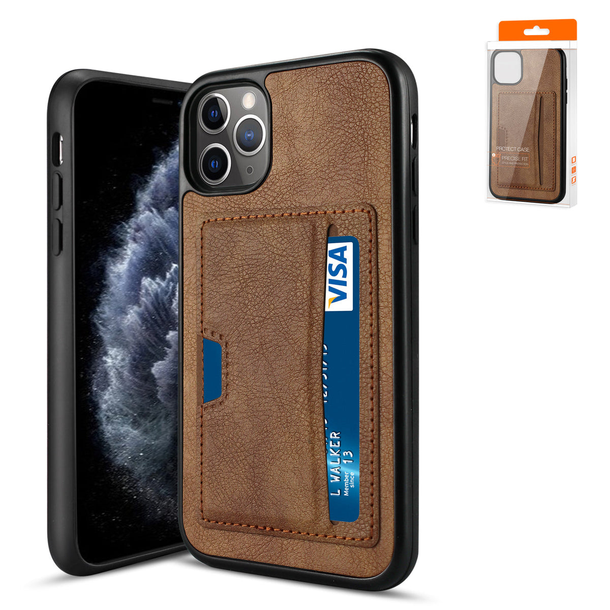 IPHONE 11 PRO Compatible APPLE IPHONE 11 PRO Card Pocket Case In Brown - Durable Protection by
