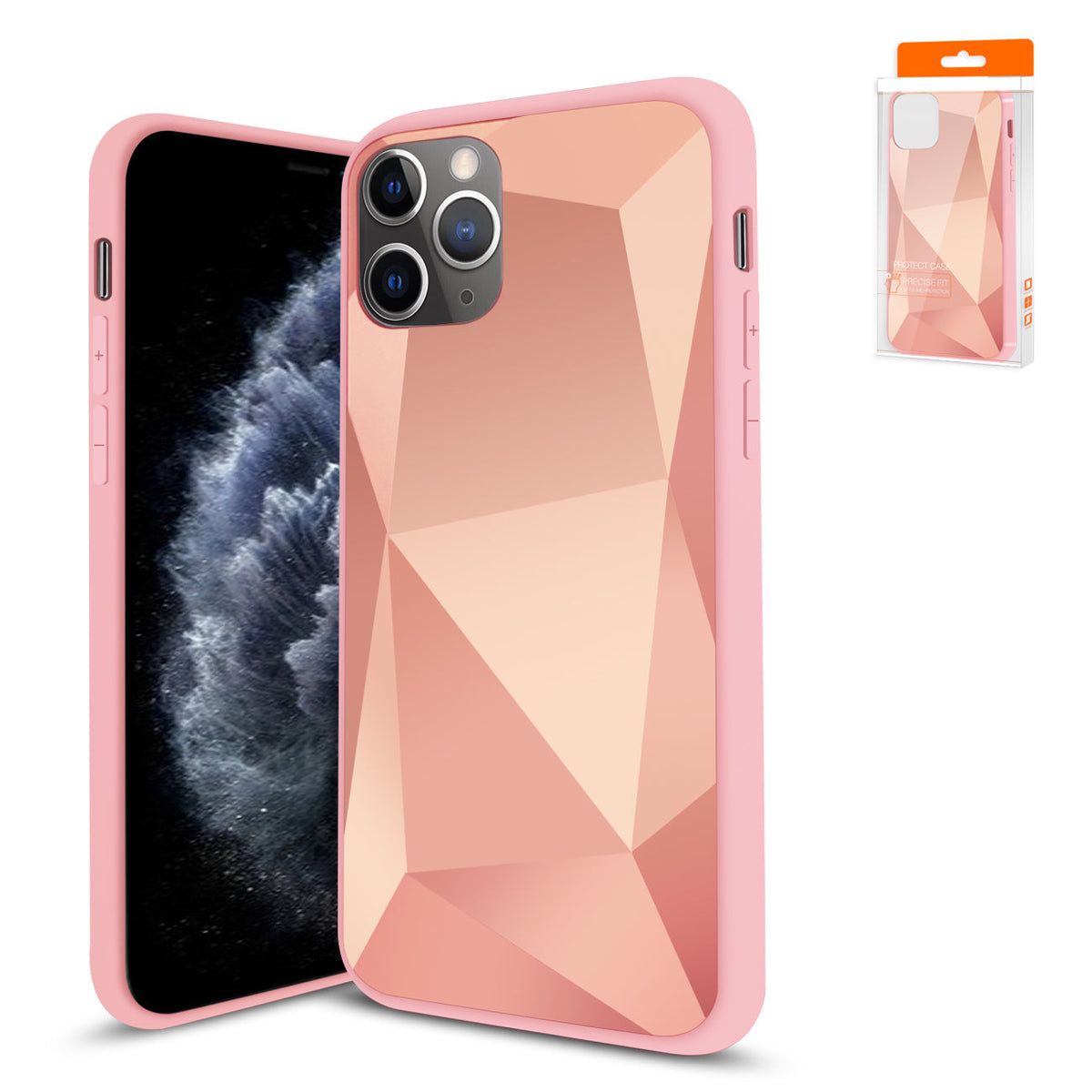iPhone 11 Pro Compatible Apple iPhone 11 Pro Apple Diamond Cases In Rose Gold - Shockproof Protection by
