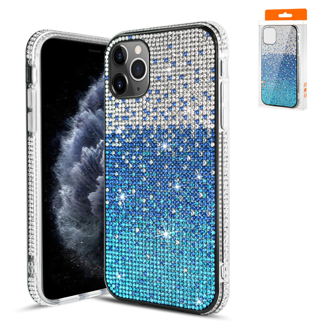 IPHONE 11 PRO Compatible Design Diamond Case For APPLE IPHONE 11 PRO MAX In Blue - Durable Protection by