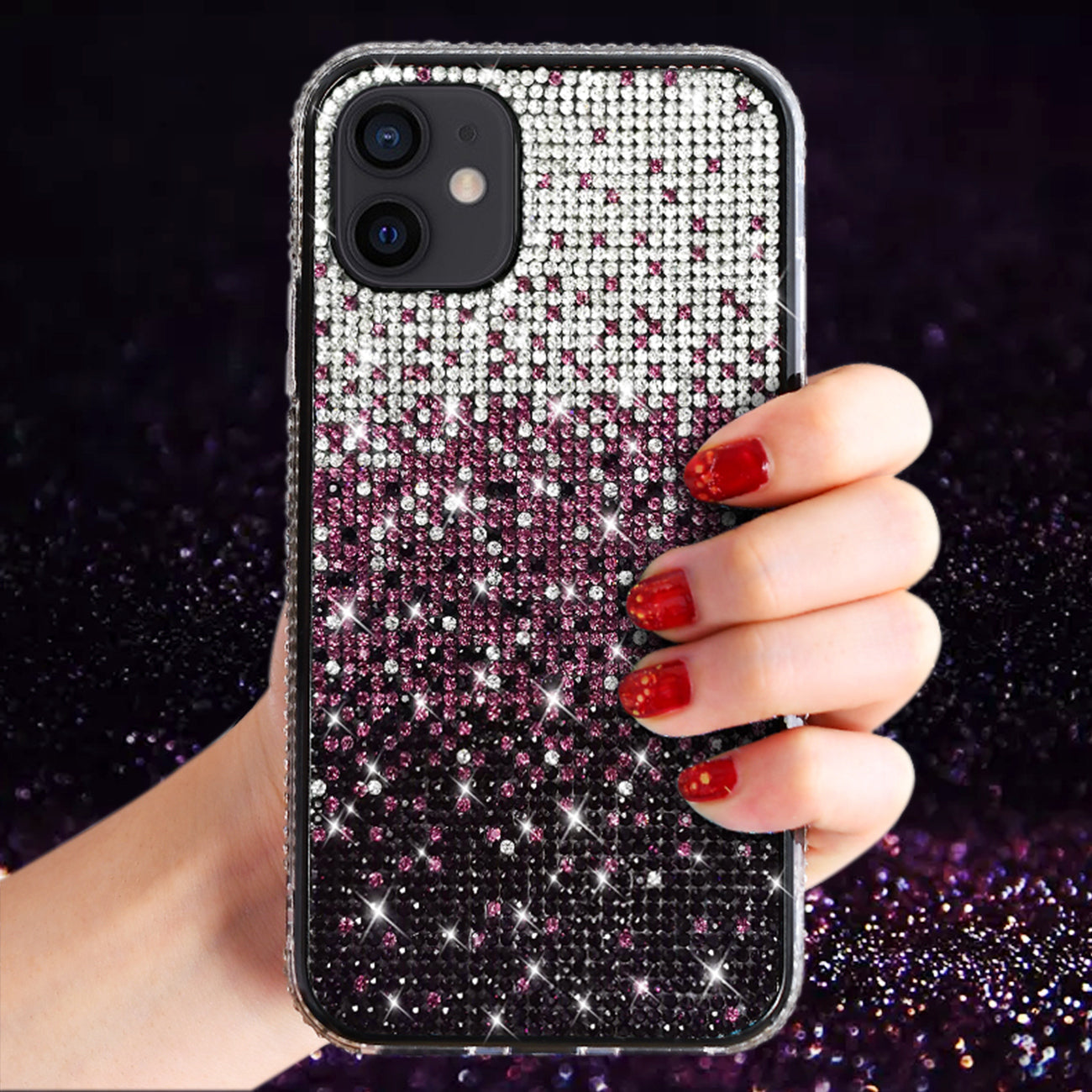 IPHONE 12 MINI Compatible Design Diamond Case For APPLE IPHONE 12 MINI In Blue - Shockproof Protection by
