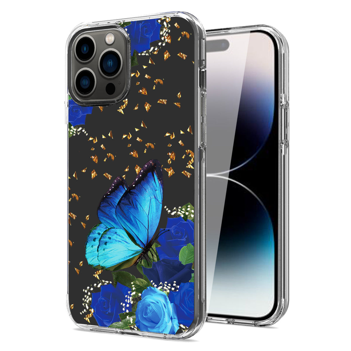 iPhone 14 Pro Compatible Pressed dried flower Design Phone case For iPhone 14 Pro In Blue - Premium Protection by
