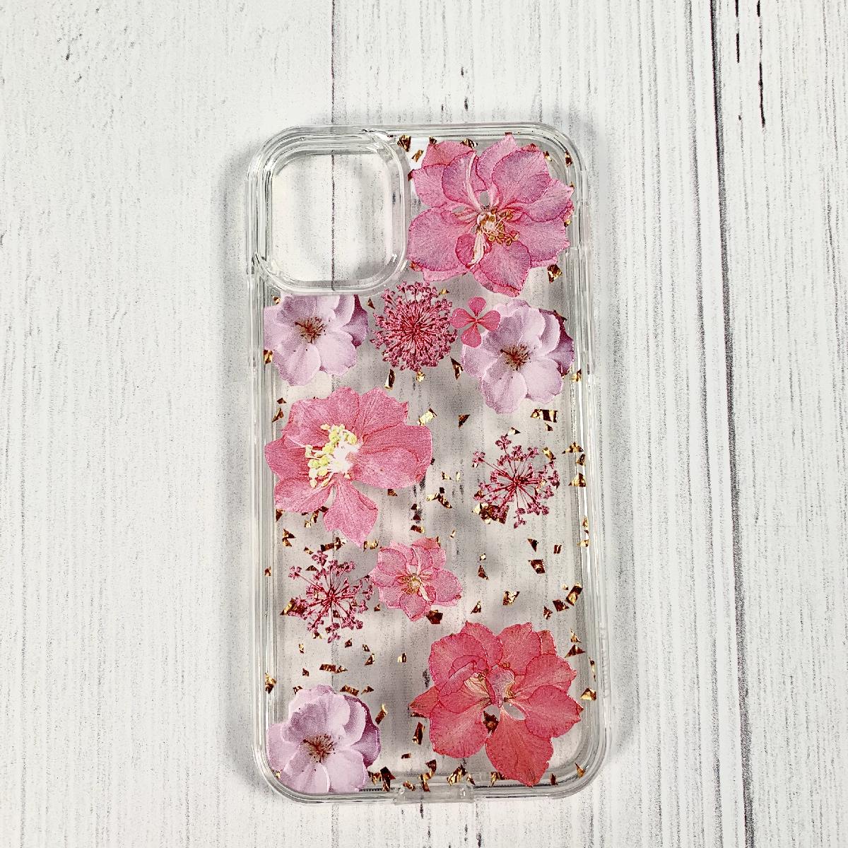 Pressed dried flower Design Phone case for LG Aristo 5/K31/K30 2020/Aristo 5 Plus in Pink - Crystal Clear & Reliable
