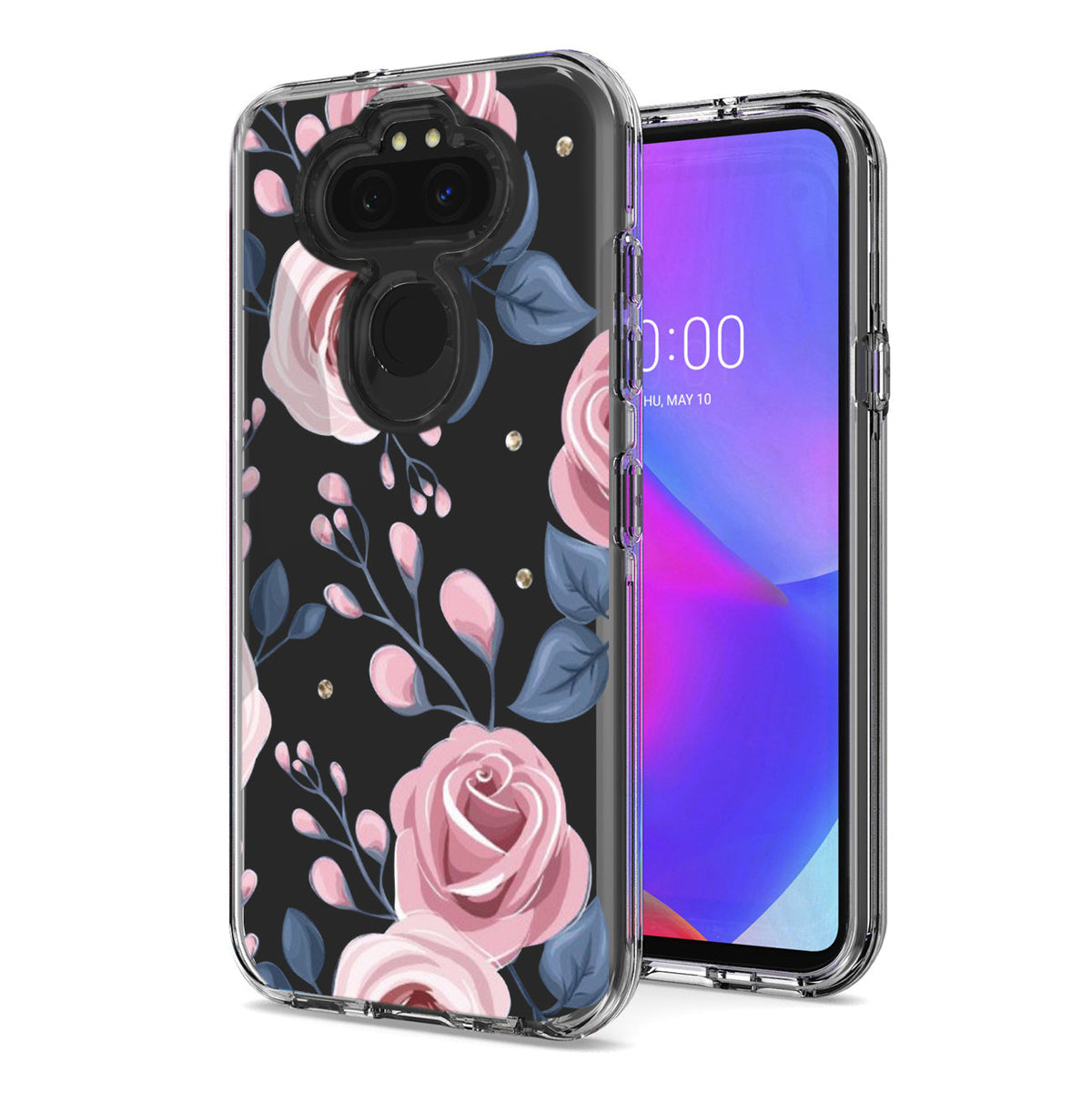 Pressed dried flower Design Phone case for LG Aristo 5/K31/K30 2020/Aristo 5 Plus In Rose Gold - Heavy Duty & Reliable