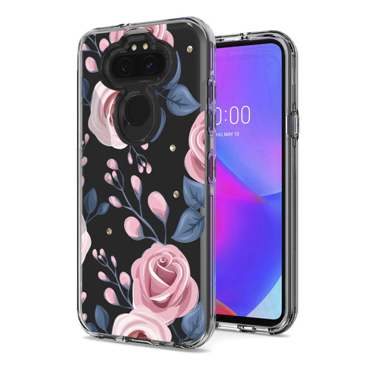Pressed dried flower Design Phone case for LG Aristo 5/K31/K30 2020/Aristo 5 Plus In Rose Gold - Heavy Duty & Reliable