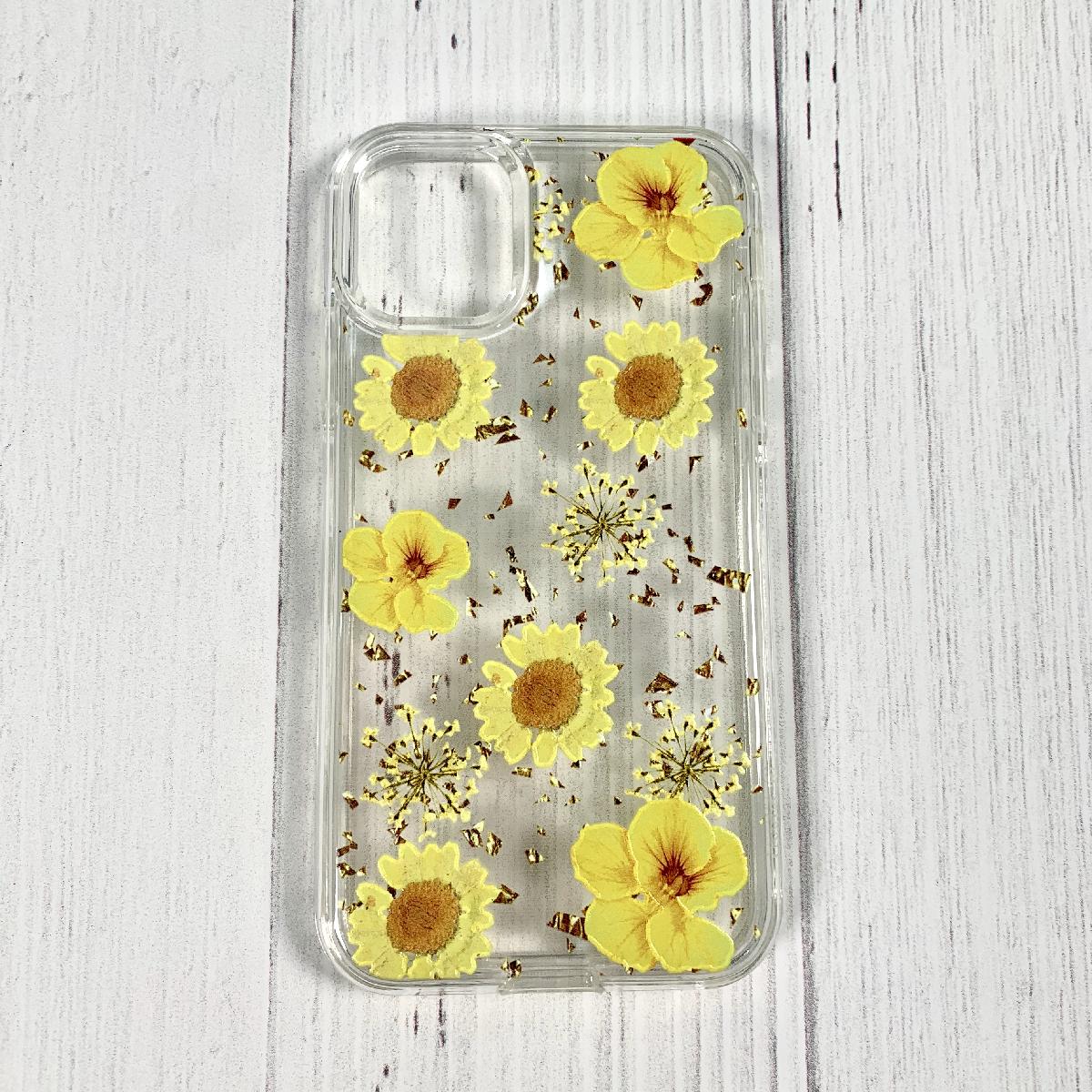 Pressed dried flower Design Phone case for LG Aristo 5/K31/K30 2020/Aristo 5 Plus in Yellow - Premium & Reliable