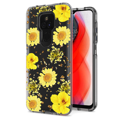 Pressed dried flower Design Phone case for Moto G Play 2021 In Red - Durable & Reliable